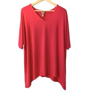 Chico's Size 3 Pink Handkerchief Hem 3/4 Sleeve‎ Tee Tunic